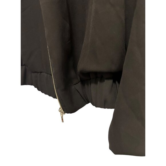 👗 2/$30 👗 Black Light Weight Bomber Jacket Dual Lined sz L - Picture 3 of 7